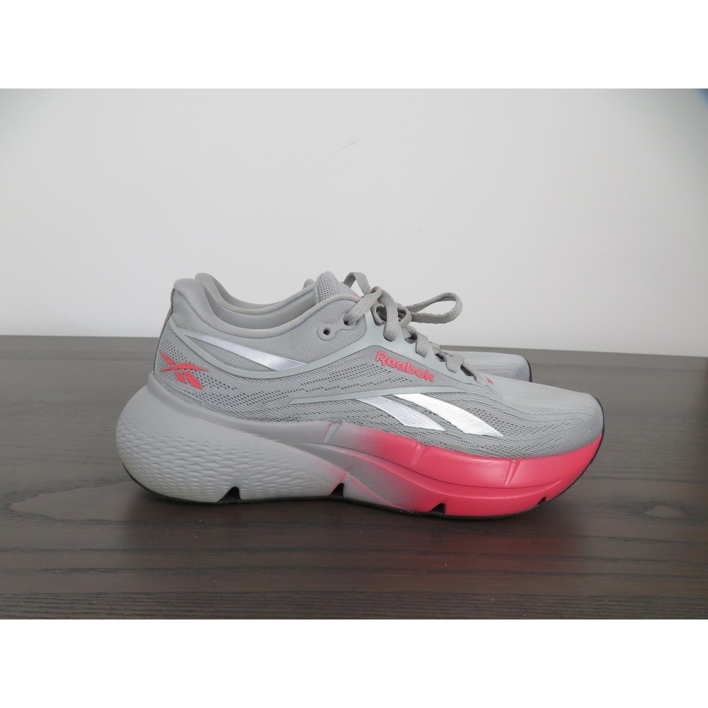Reebok Zignition Shoes Womens 8.5 Gray Pink Mesh Running Sneakers Athletic Gym